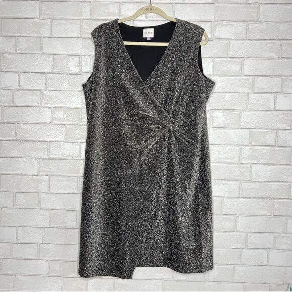 Serra Dresses & Skirts - 🖤 SERRA 🖤 metallic glitter shimmer wrap optic party dress size XL extra large